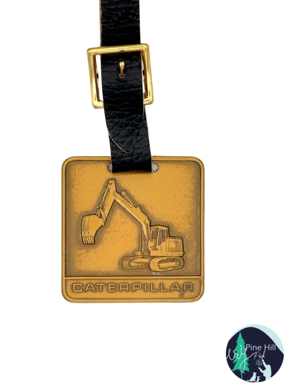 Vintage Caterpillar CAT Excavator Watch Fob Brass Tag 1970s Dealer Foley NJ